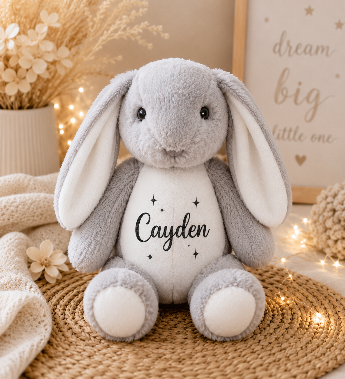 Précommande pour Mi-Août _ Doudou lapin gris