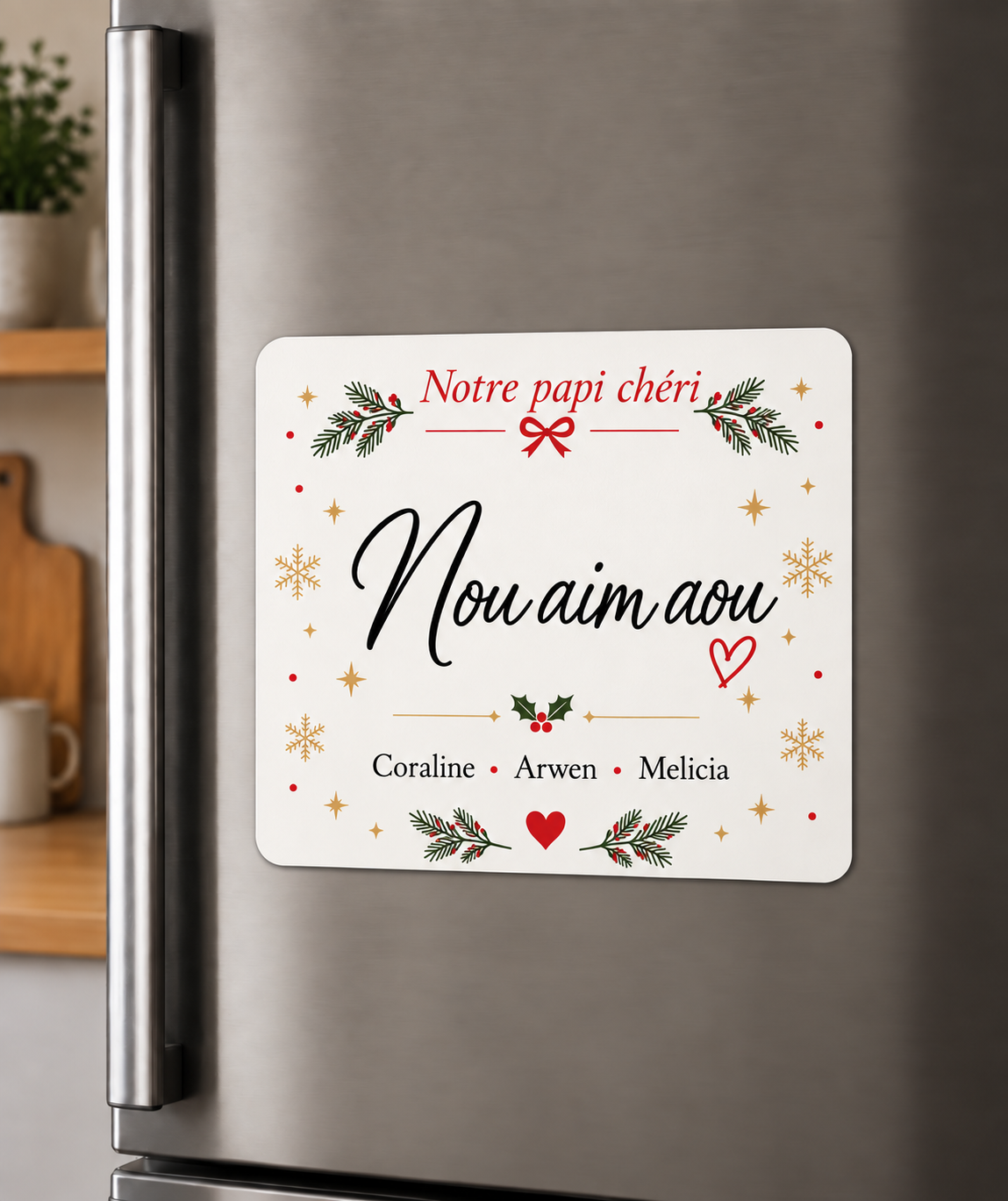 Magnet | Idée cadeaux Noël (texte au choix)