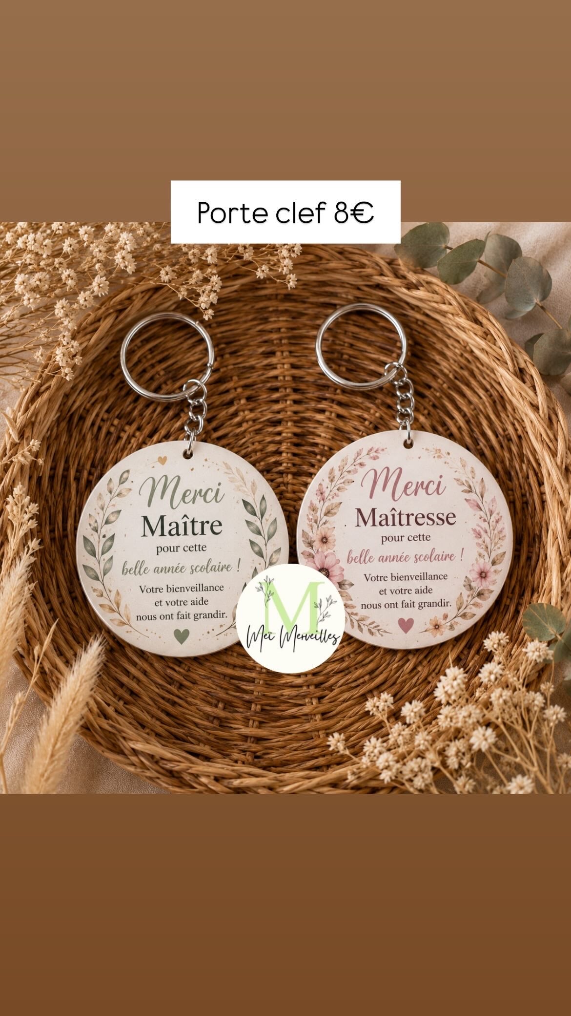 Porte clef remerciement