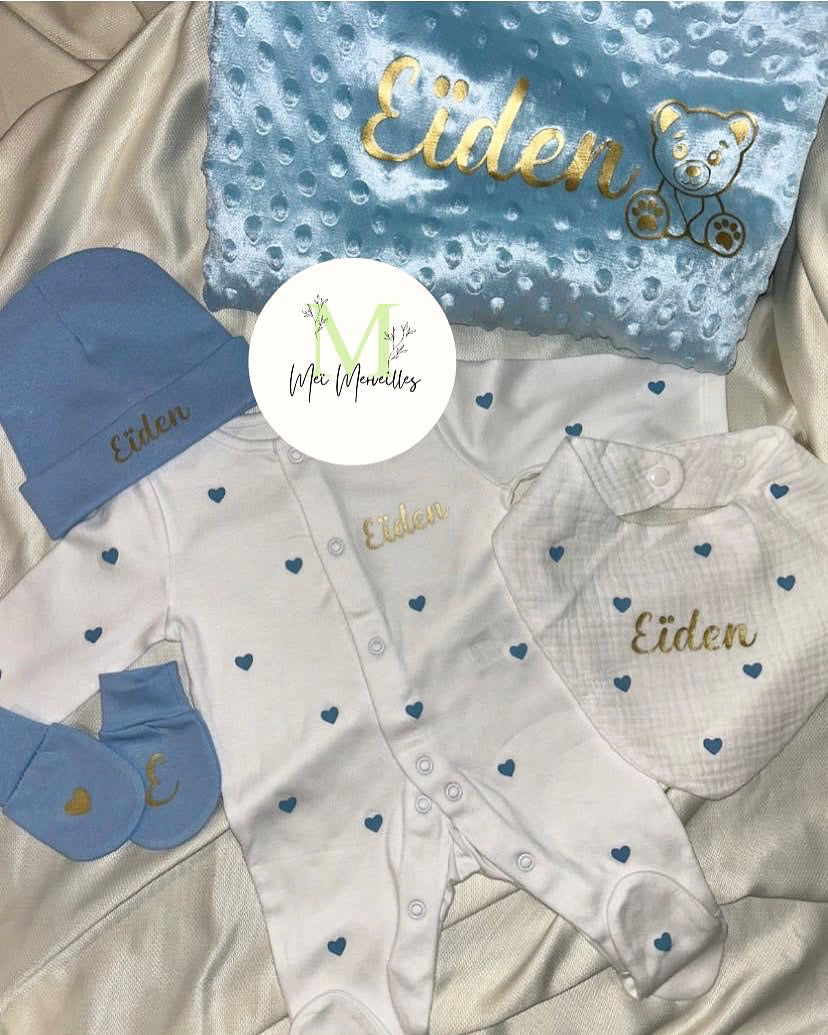 Tenue de naissance | Cœur | Écriture doré (2)