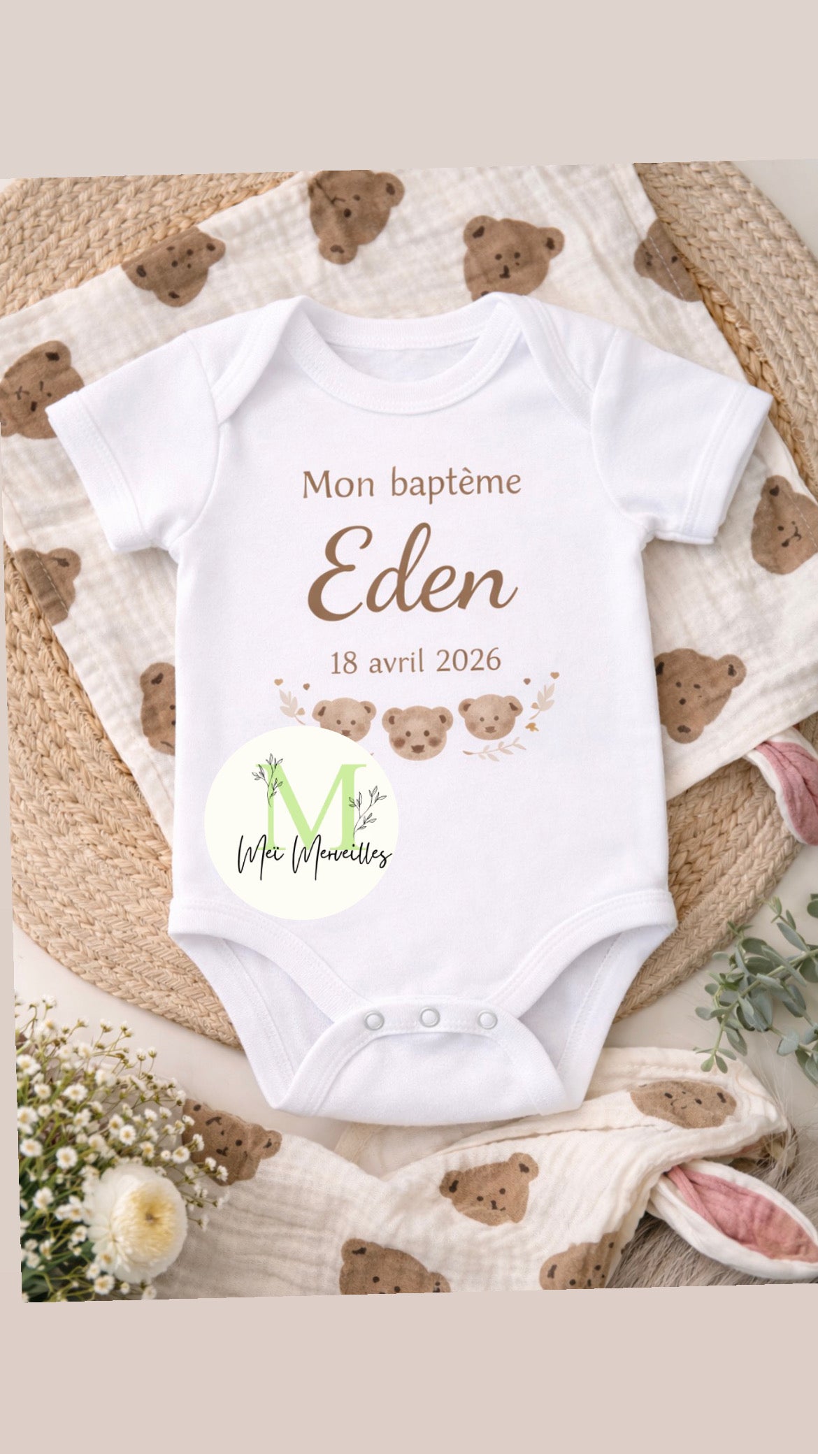 Body baptême | Ourson 🐻