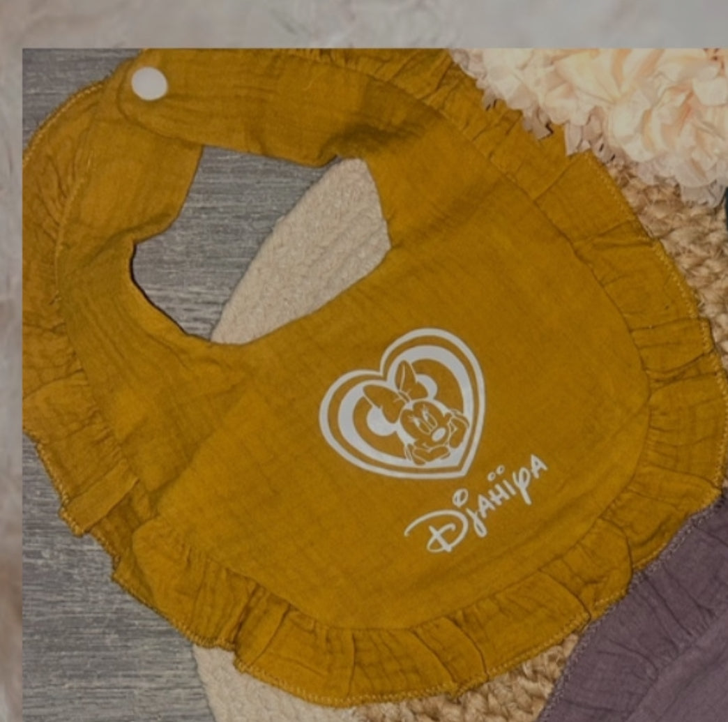 Bavoir à volant | Moutarde à personnaliser