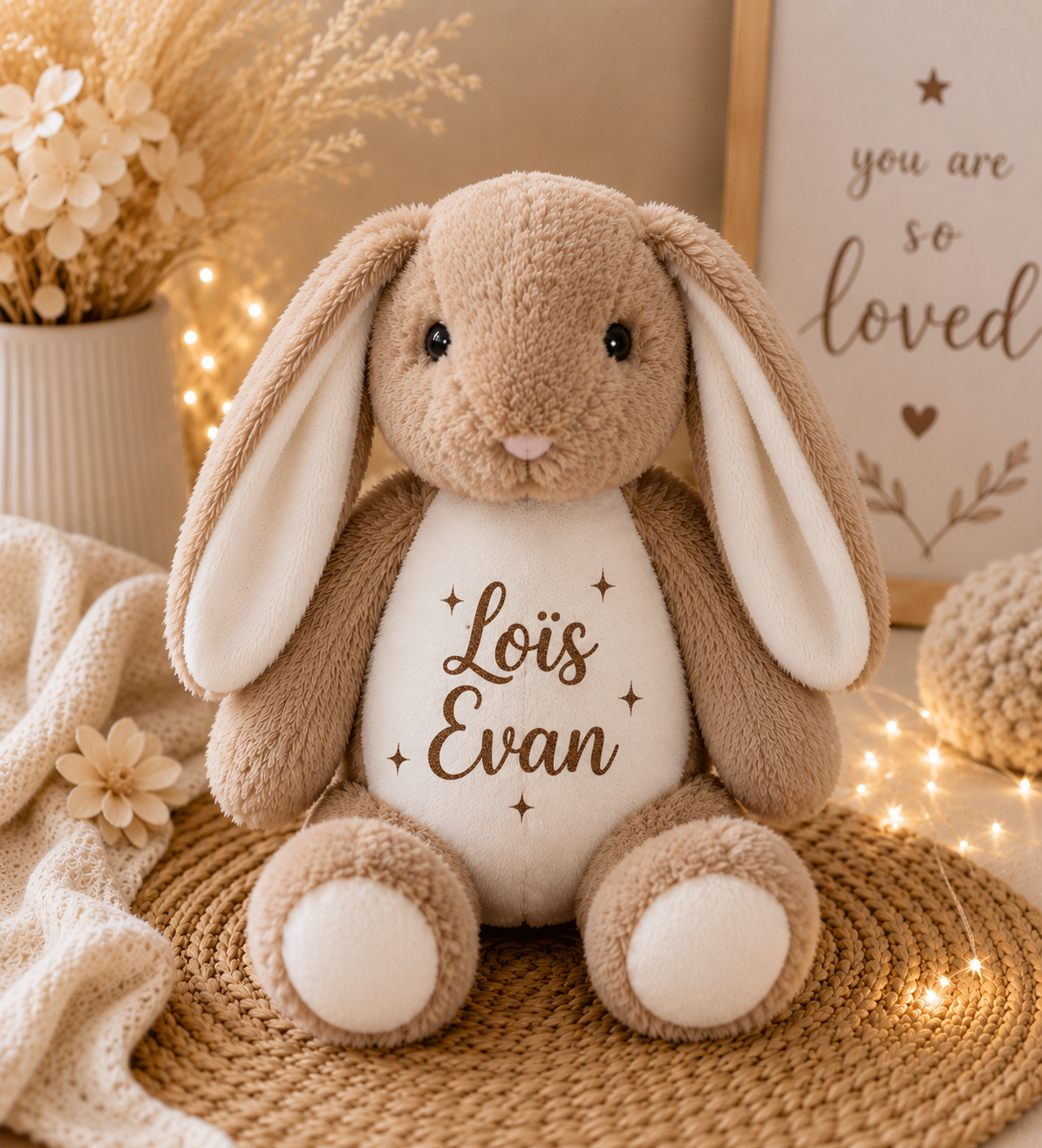 Précommande pour Mi-Août _ Doudou lapin marron