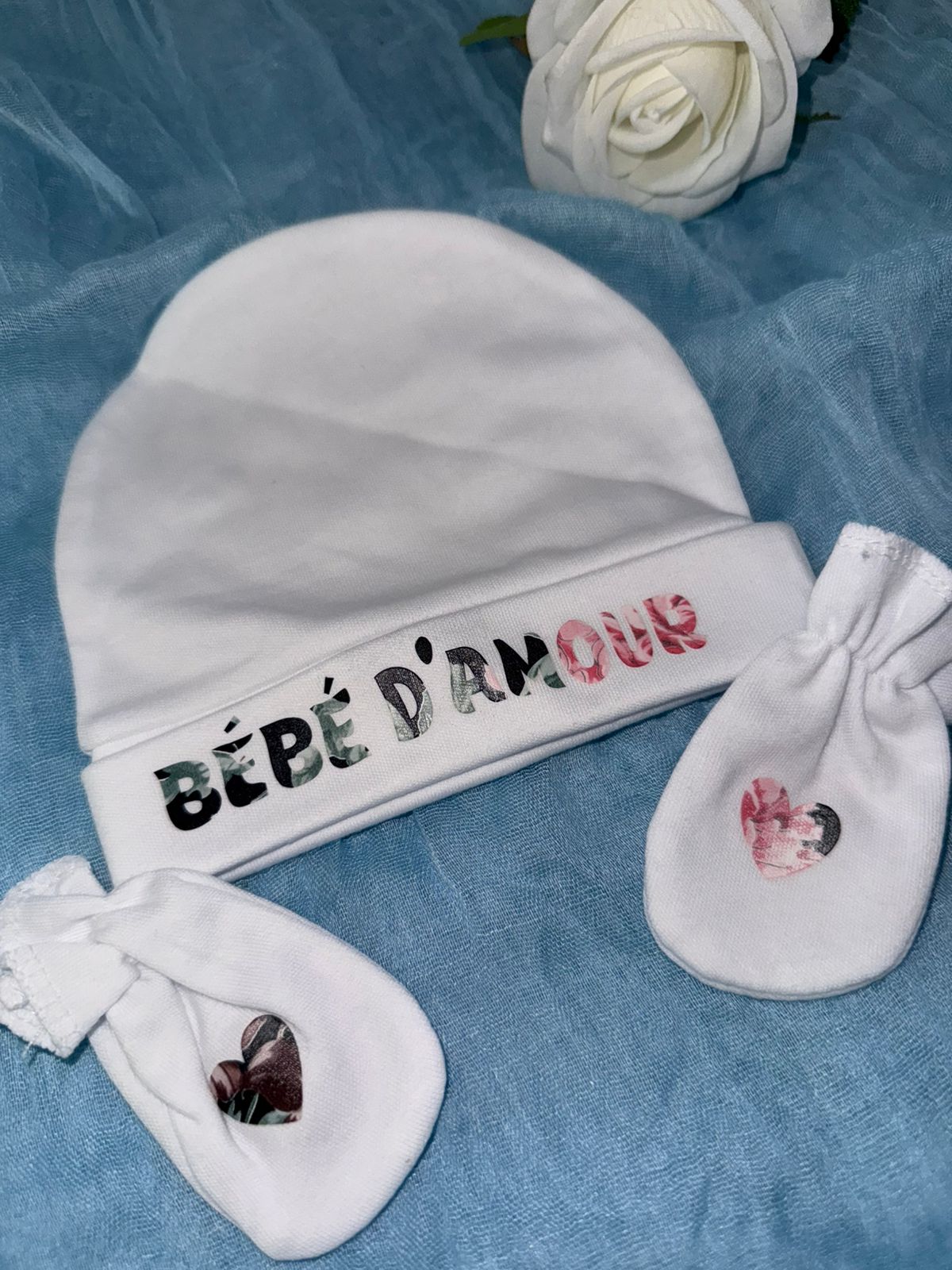 Dispo de suite | Bonnet Moufles bébé d’amour