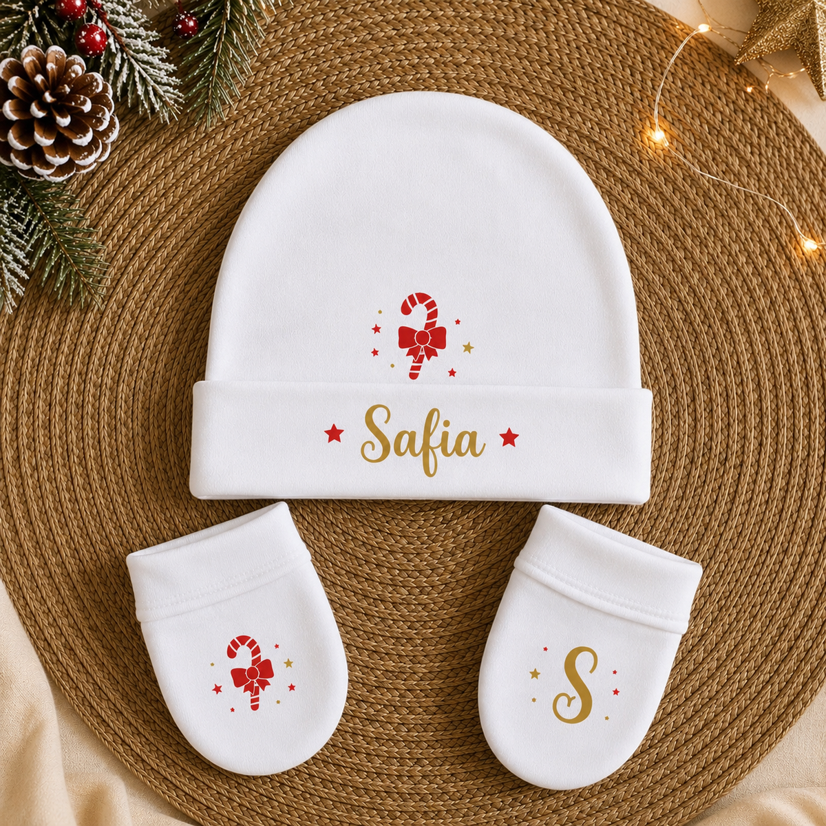 Bonnet Moufles de Noel | Sucre d'orge
