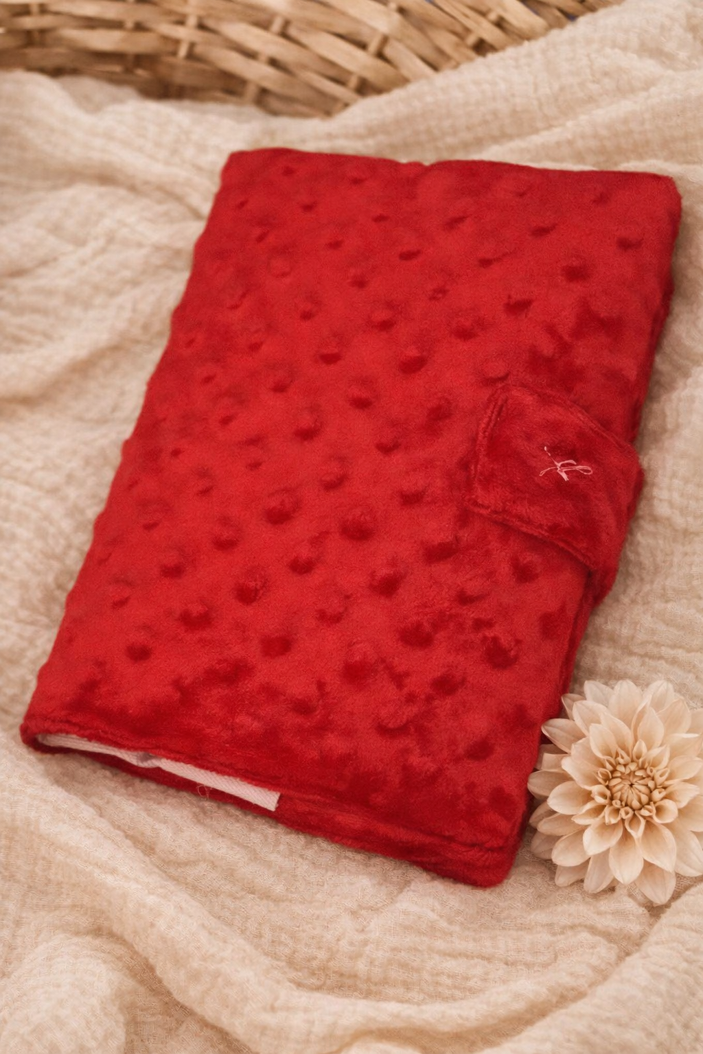 Carnet de santé | Rouge Minky à personnaliser