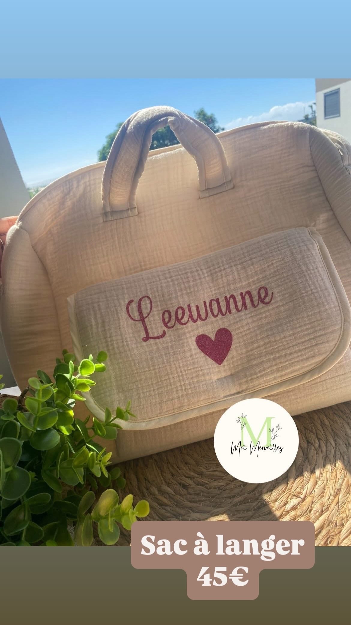 Sac à langer Cœur | Choisi ta couleur