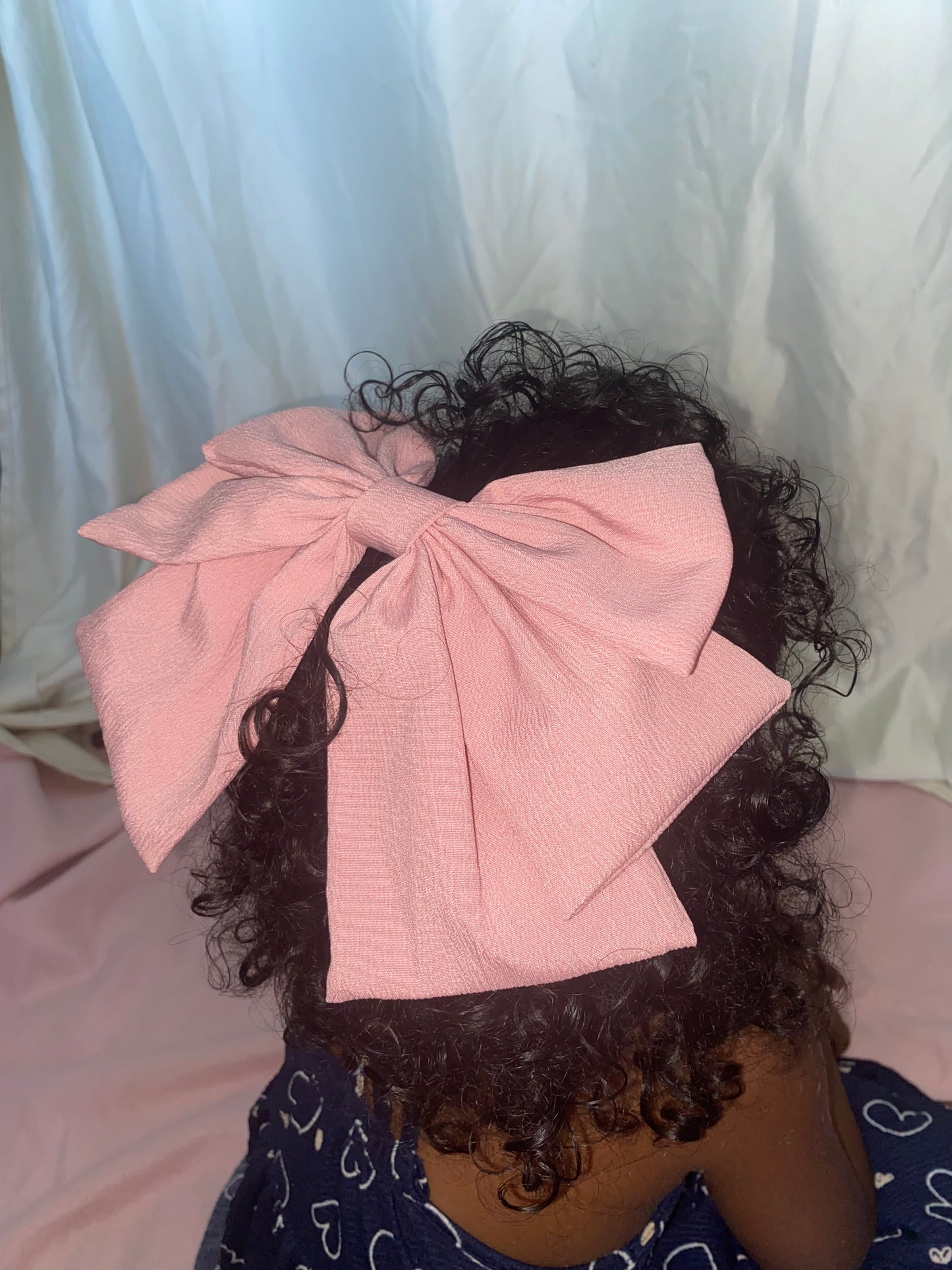 Gros noeud cheveux _ Rose