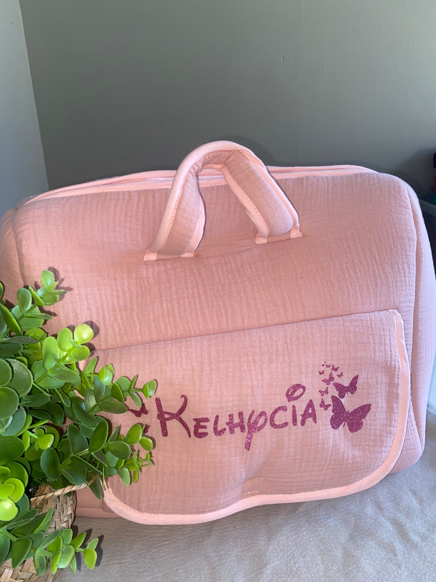 Sac à langer | Rose saumon a personnaliser