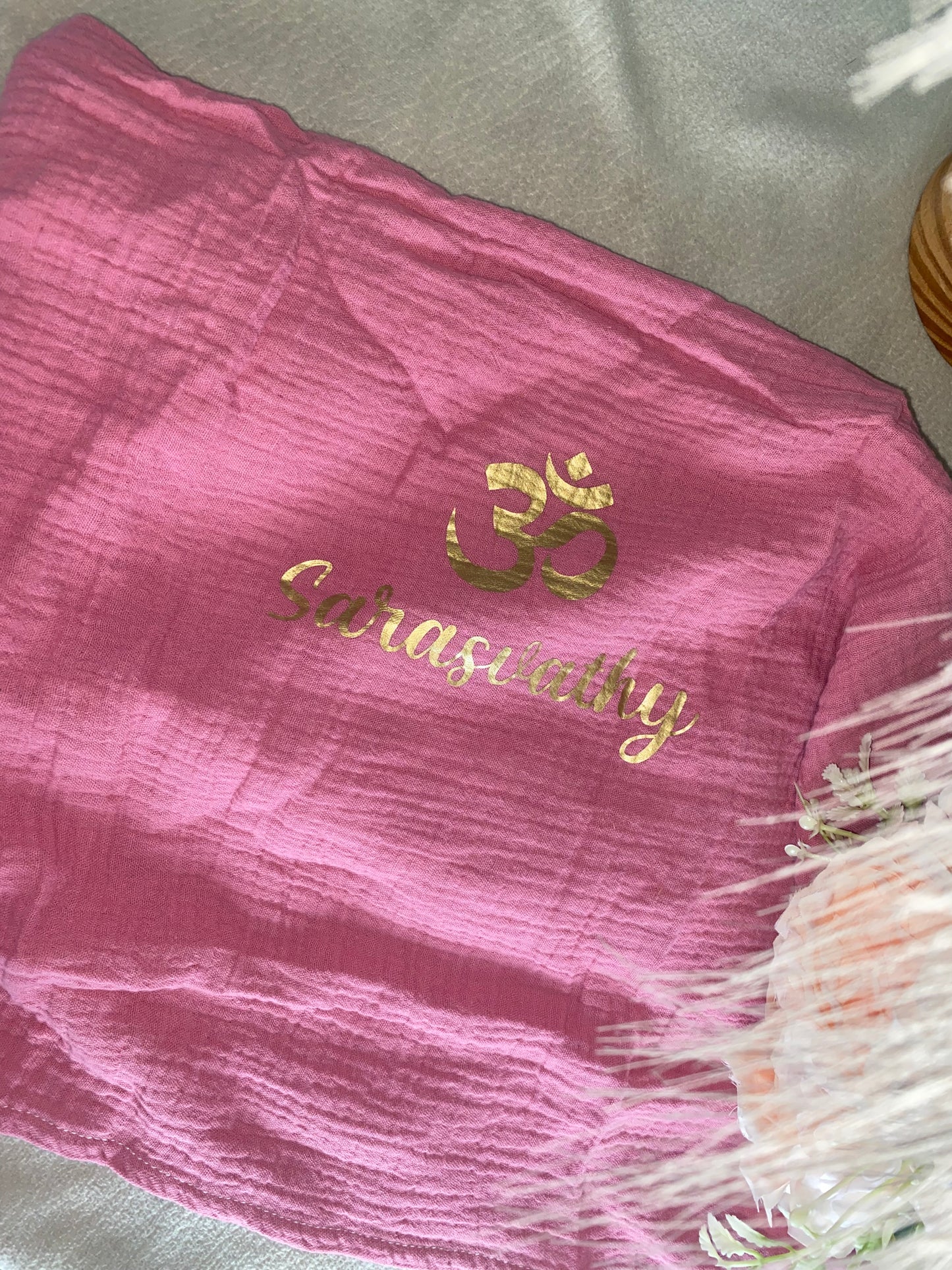 Lange Gaze de Coton | Framboise à personnaliser