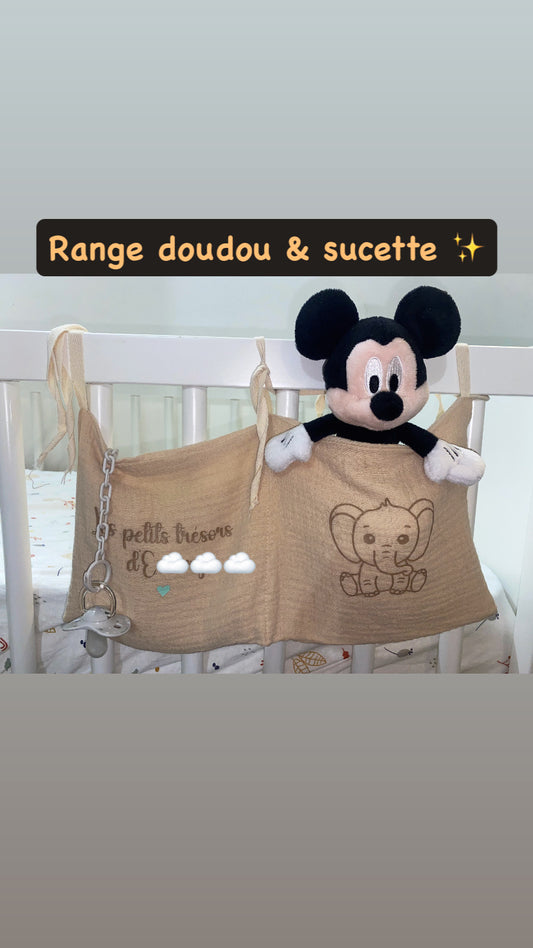 Rangement sucette et doudou