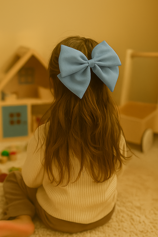 Gros noeud cheveux _ Bleu