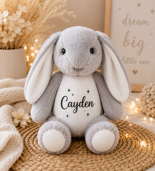 Précommande pour Mi-Août _  Doudou lapin gris
