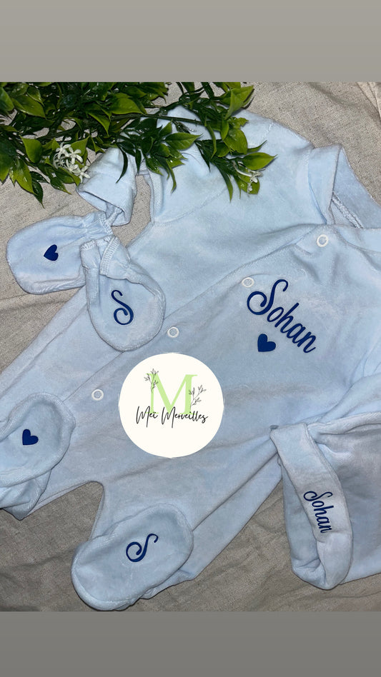 VELOUR bleu claire | Coeur