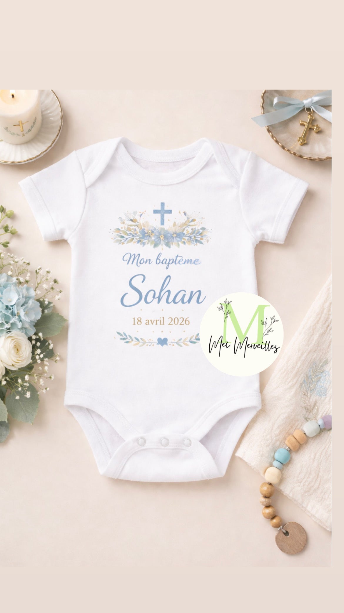 Body baptême |  Floral (2)