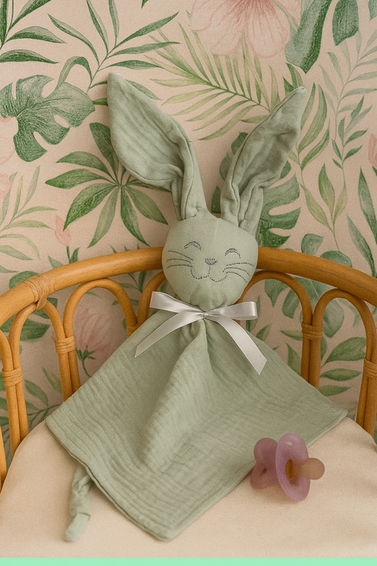 Doudou Gaze de Coton | Vert Sauge