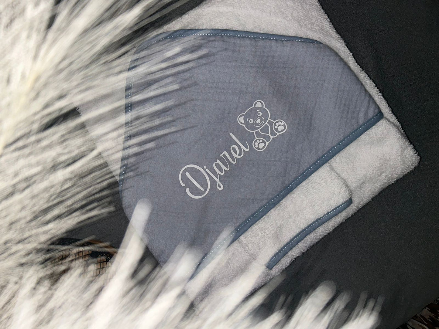 Cape de bain | Bleu Gris à personnaliser