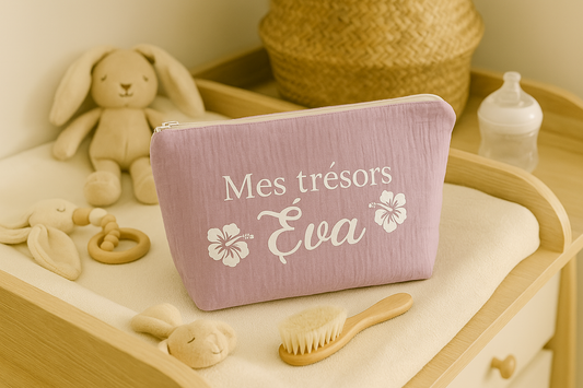 Trousse de toilette | Rose Claire à personnaliser