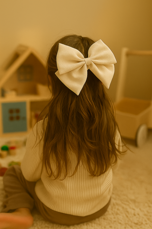 Gros noeud cheveux _ Beige