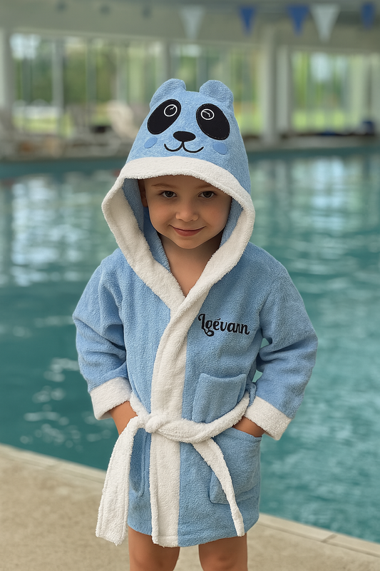 Peignoir enfant | Panda bleu