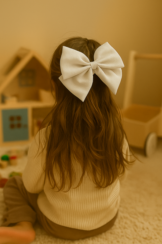 Gros noeud cheveux _ Blanc