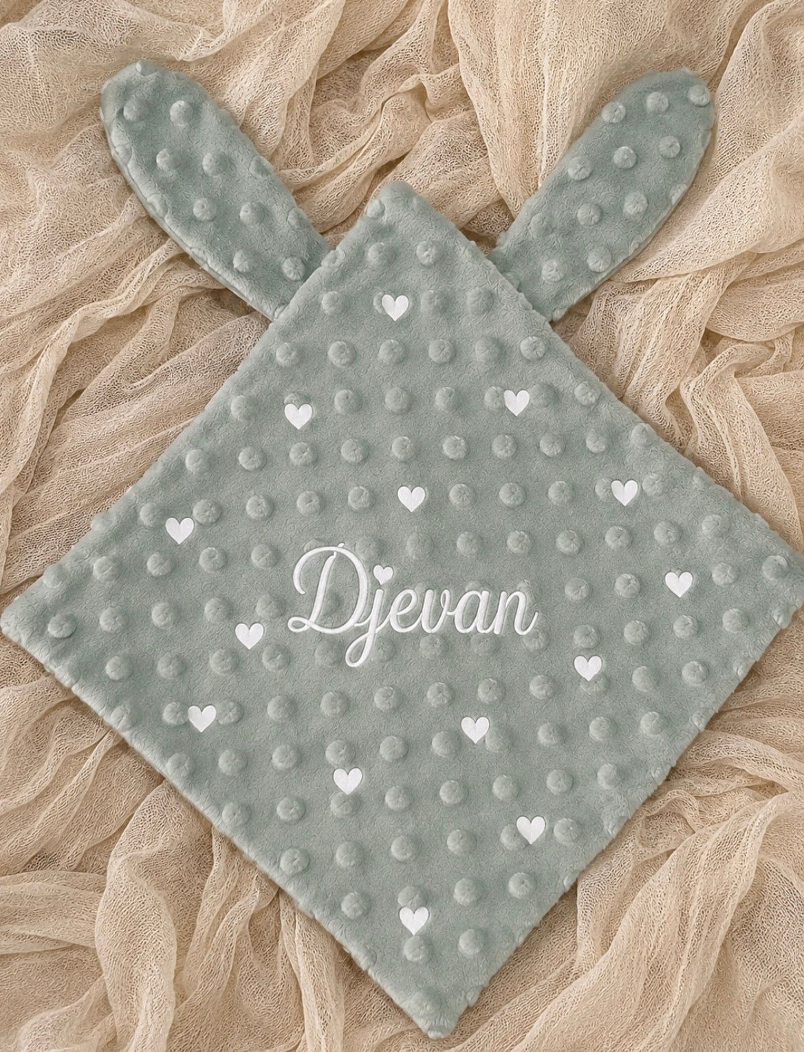 Doudou plat minky | Vert sauge