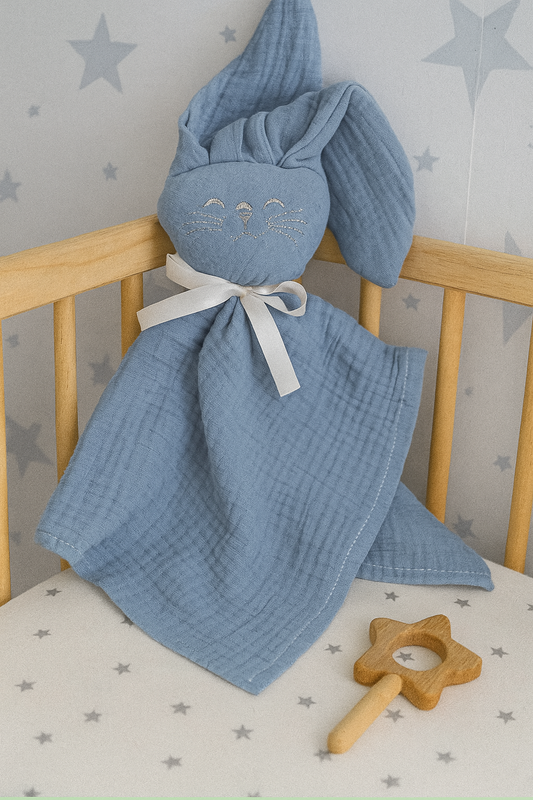 Doudou Gaze de Coton | Lapin Bleu Jean