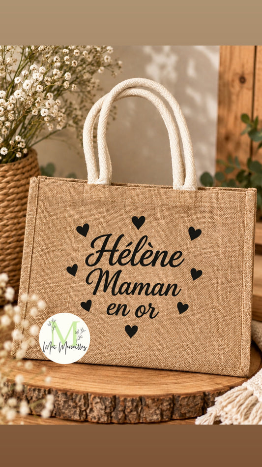 Sac en jute | Maman en Or ✨
