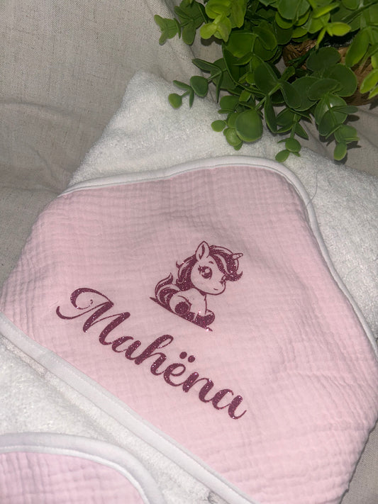 Cape de bain | Rose Claire à personnaliser