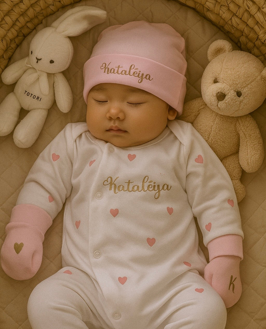 Tenue de naissance | Cœur | Écriture doré (4)