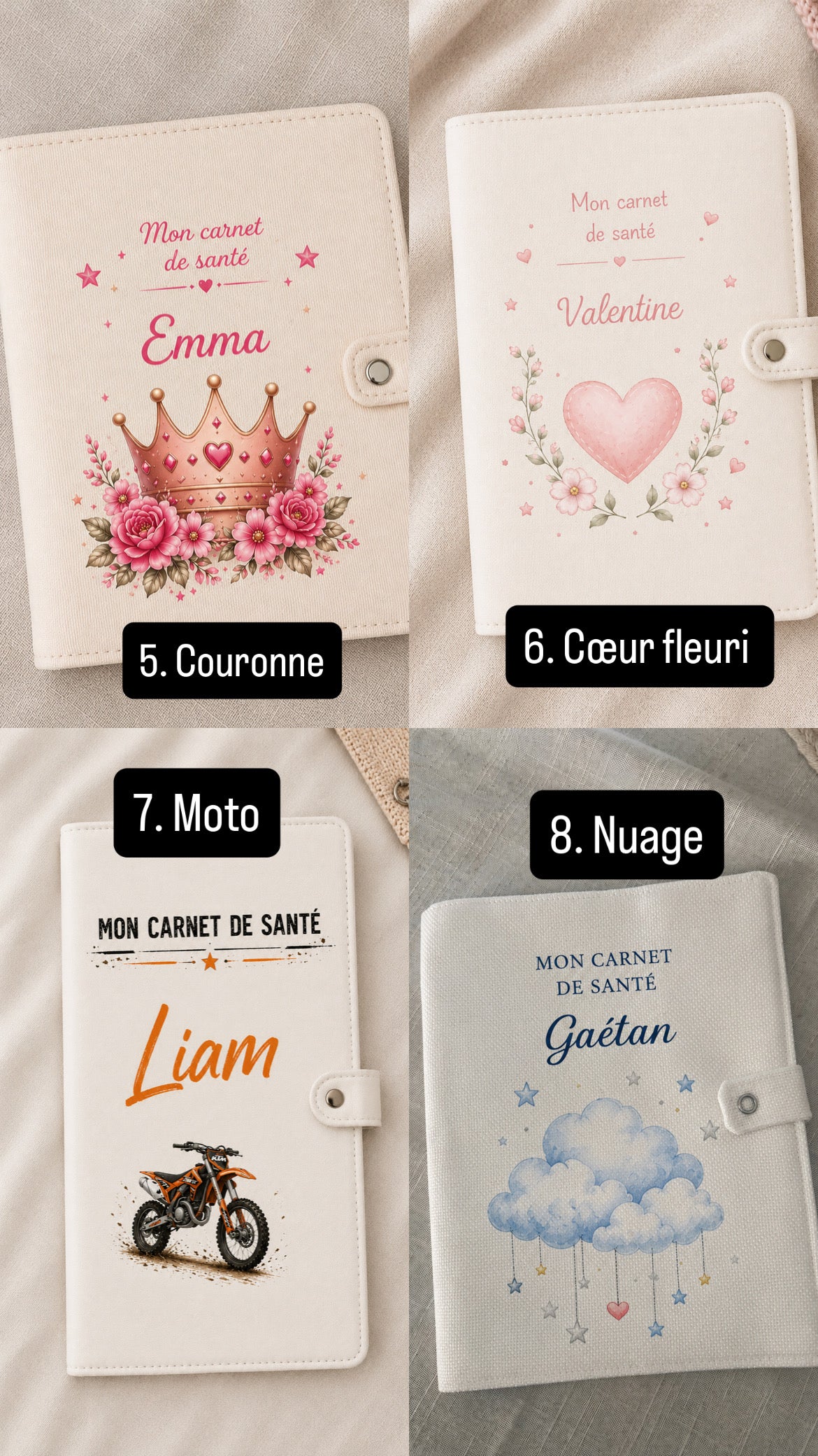 Carnet de santé _ dessin coloré au choix