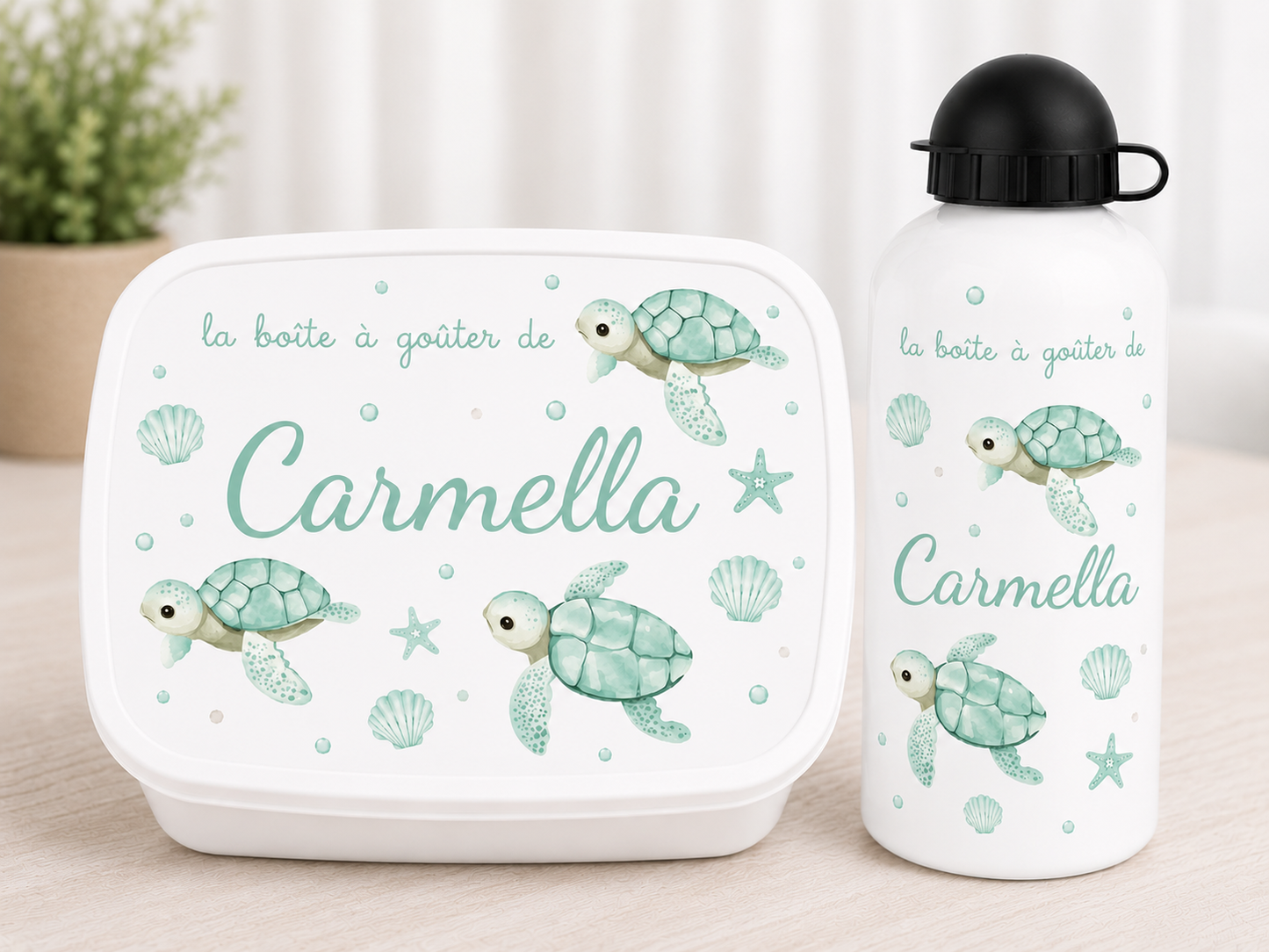 Gourde et/ou Boîte à goûter |  Tortue 🐢