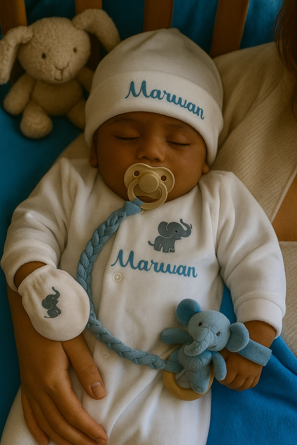 Tenue naissance VELOURS | Elephant