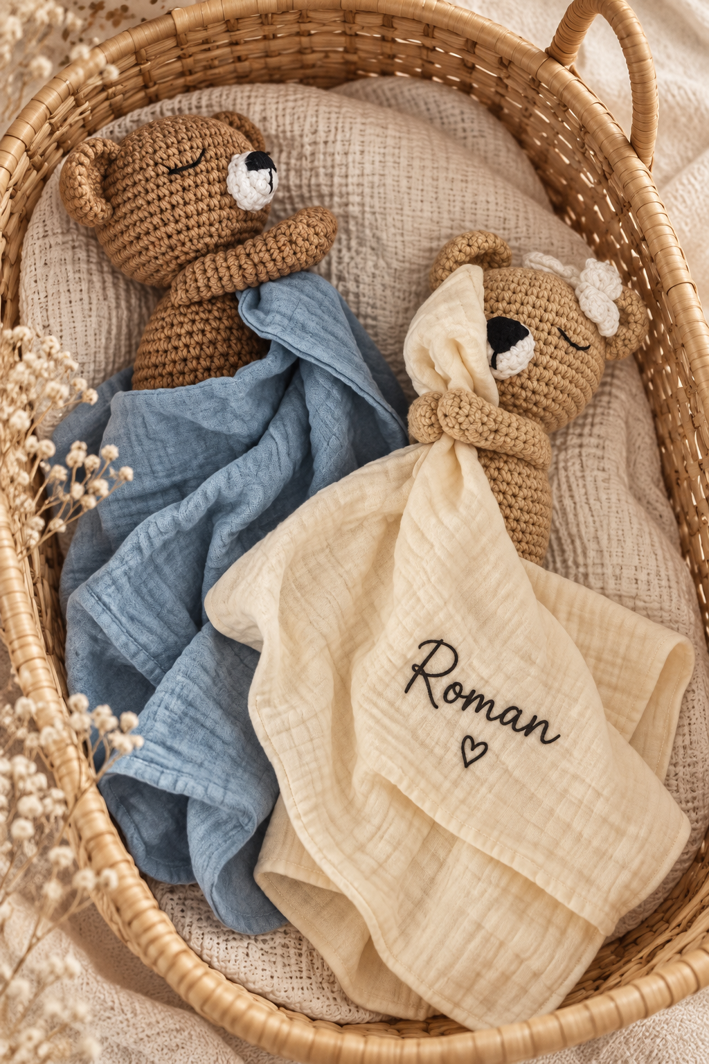 Doudou gaze&crochet | Beige