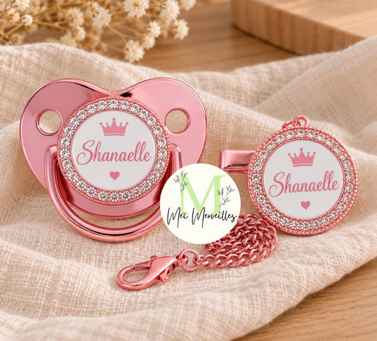 Précommande pour début novembre | Sucette et attache rose