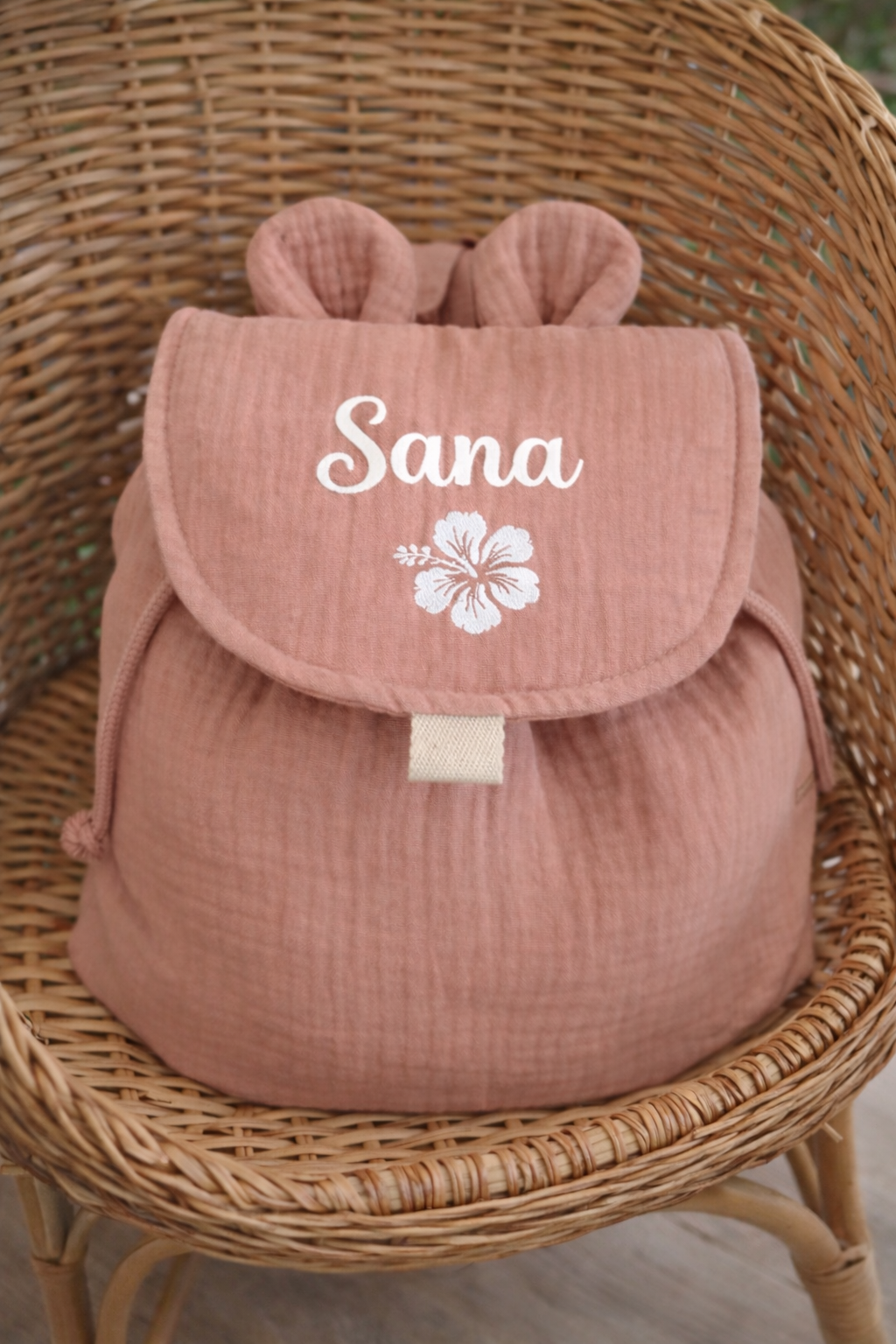 Précommande pour FIN JUIN _ Sac gaze Vieux Rose