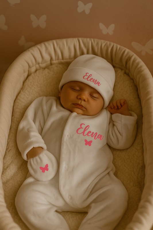Tenue naissance VELOURS | Papillon