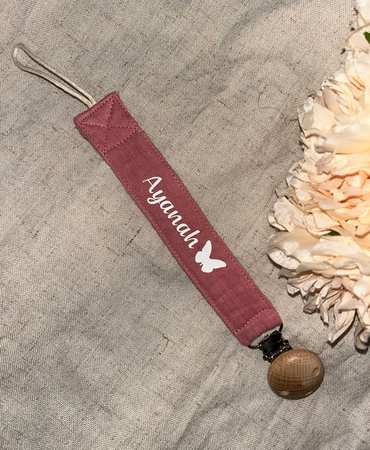 Attache sucette | Rose foncé