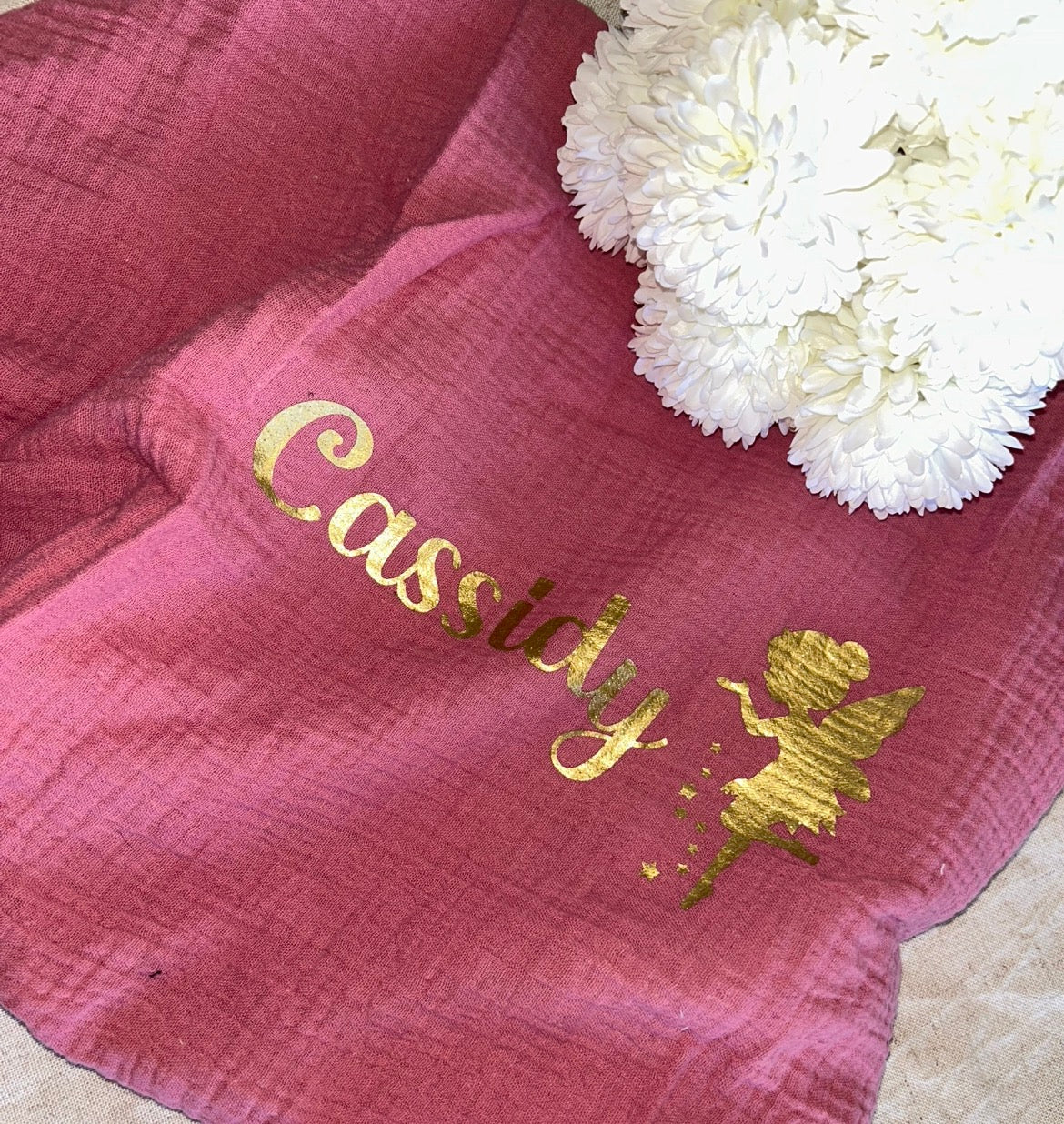 Lange Gaze de Coton | Framboise à personnaliser