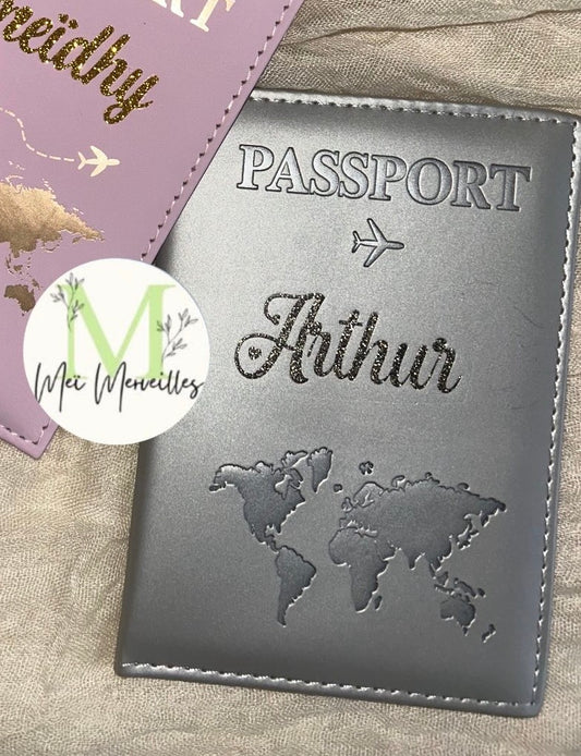 Protège passeport ✈️🌍 | Gris (2)