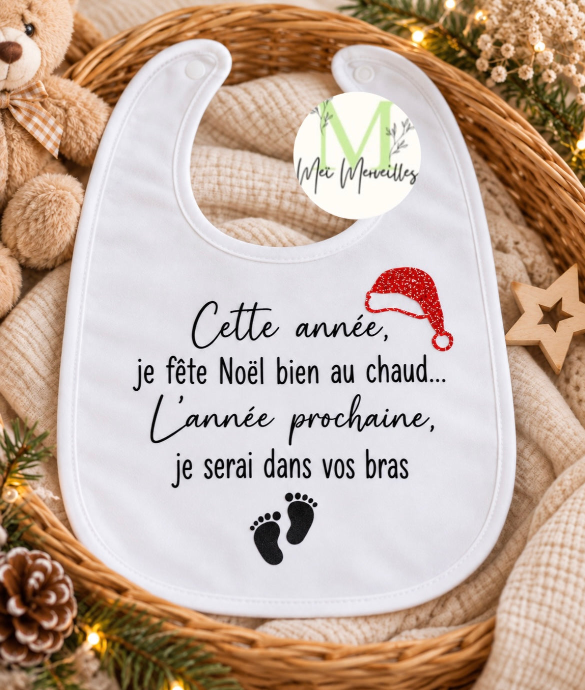 Bavoir annonce grossesse | Noël