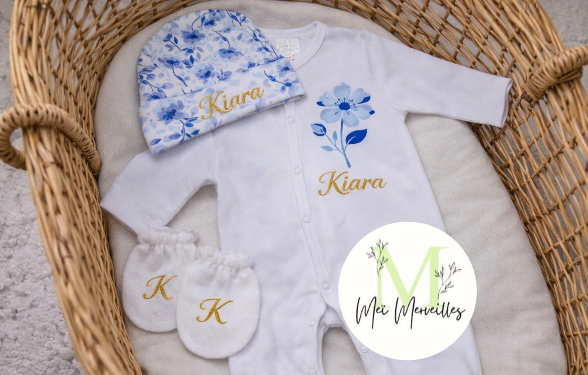 Tenue naissance coton | Floral