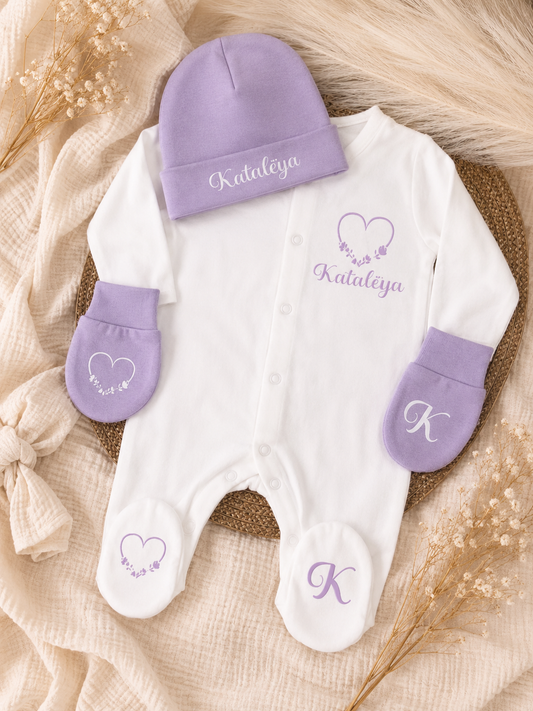 Tenue coton | Coeur fleuri