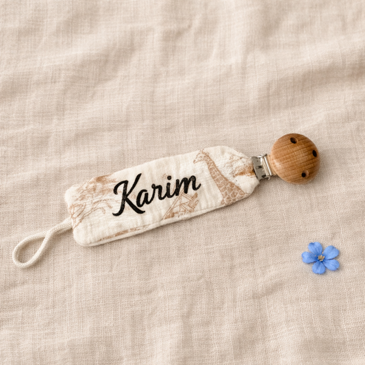 Précommande pour Avril |  Attache sucette beige •  Safari