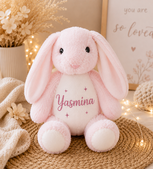 Précommande pour Mi-Août _  Doudou lapin rose