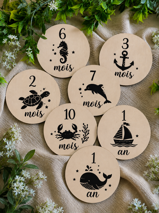 Cartes étapes | Thème Marine 🐳 🌊