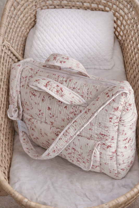 Précommande Mai 2026 _ Sac à langer fleuri rose