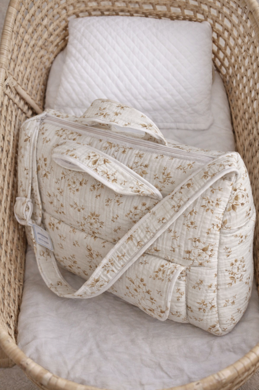 Précommande Mai 2026 _ Sac à langer fleuri beige