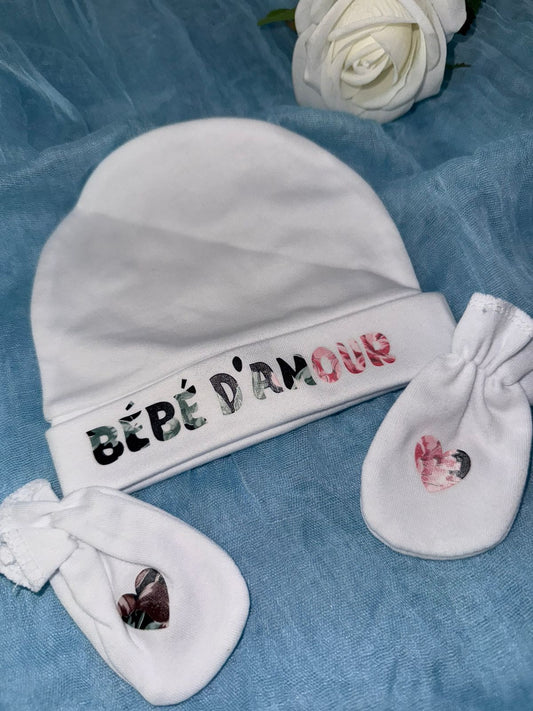 Dispo de suite | Bonnet Moufles bébé d’amour