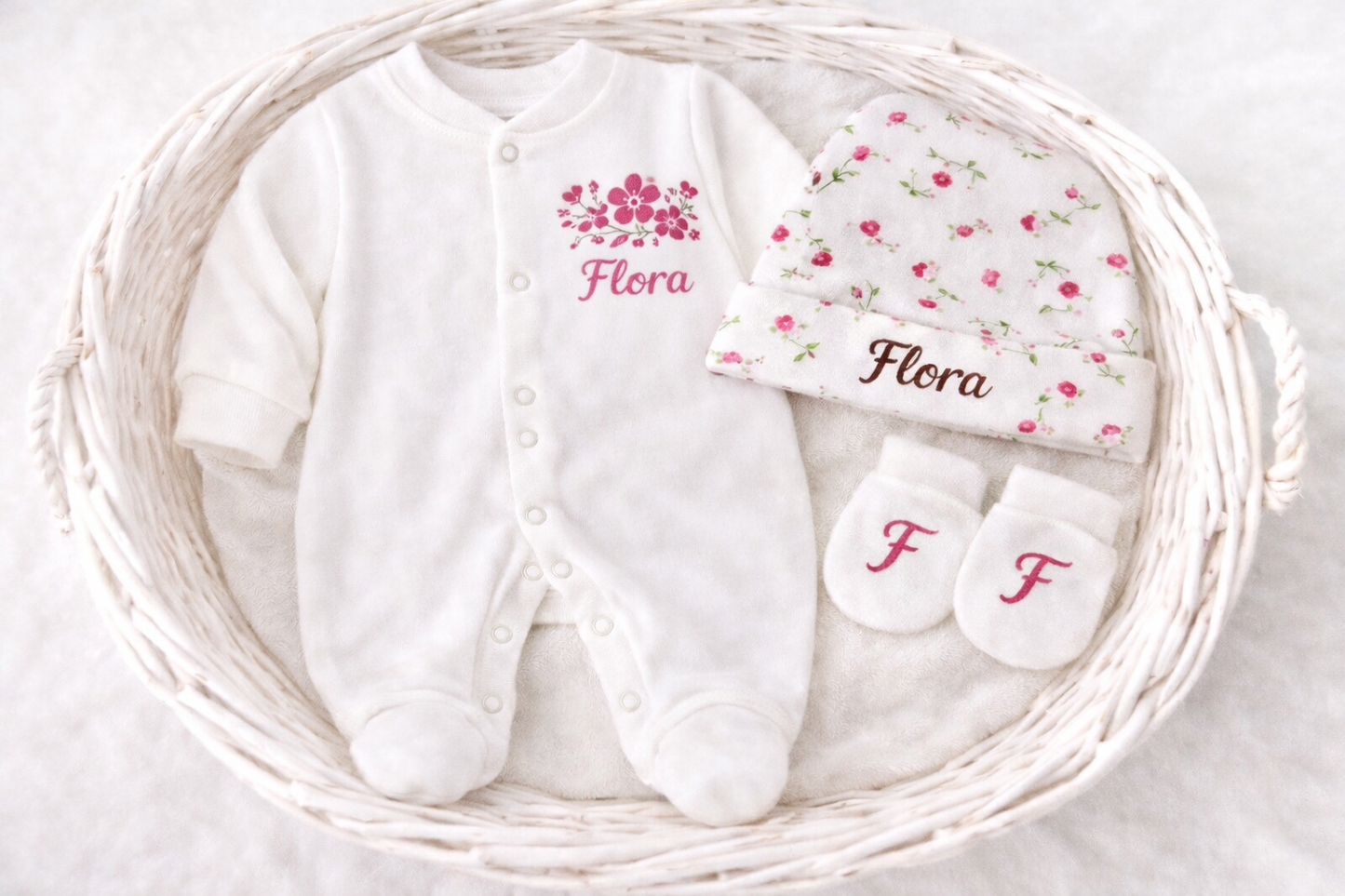 Tenue naissance coton | Fleuri